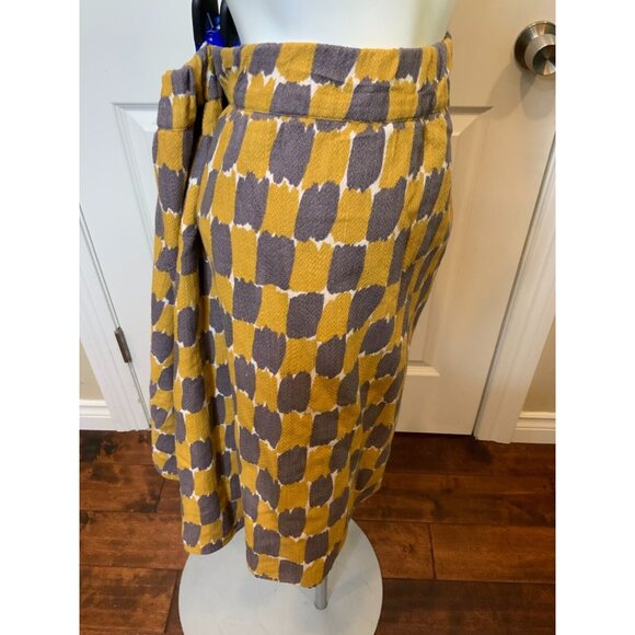 Boden Brown & Gray Geometric Patterned Mini Skirt Elastic Waist, Size 16 - Picture 3 of 7